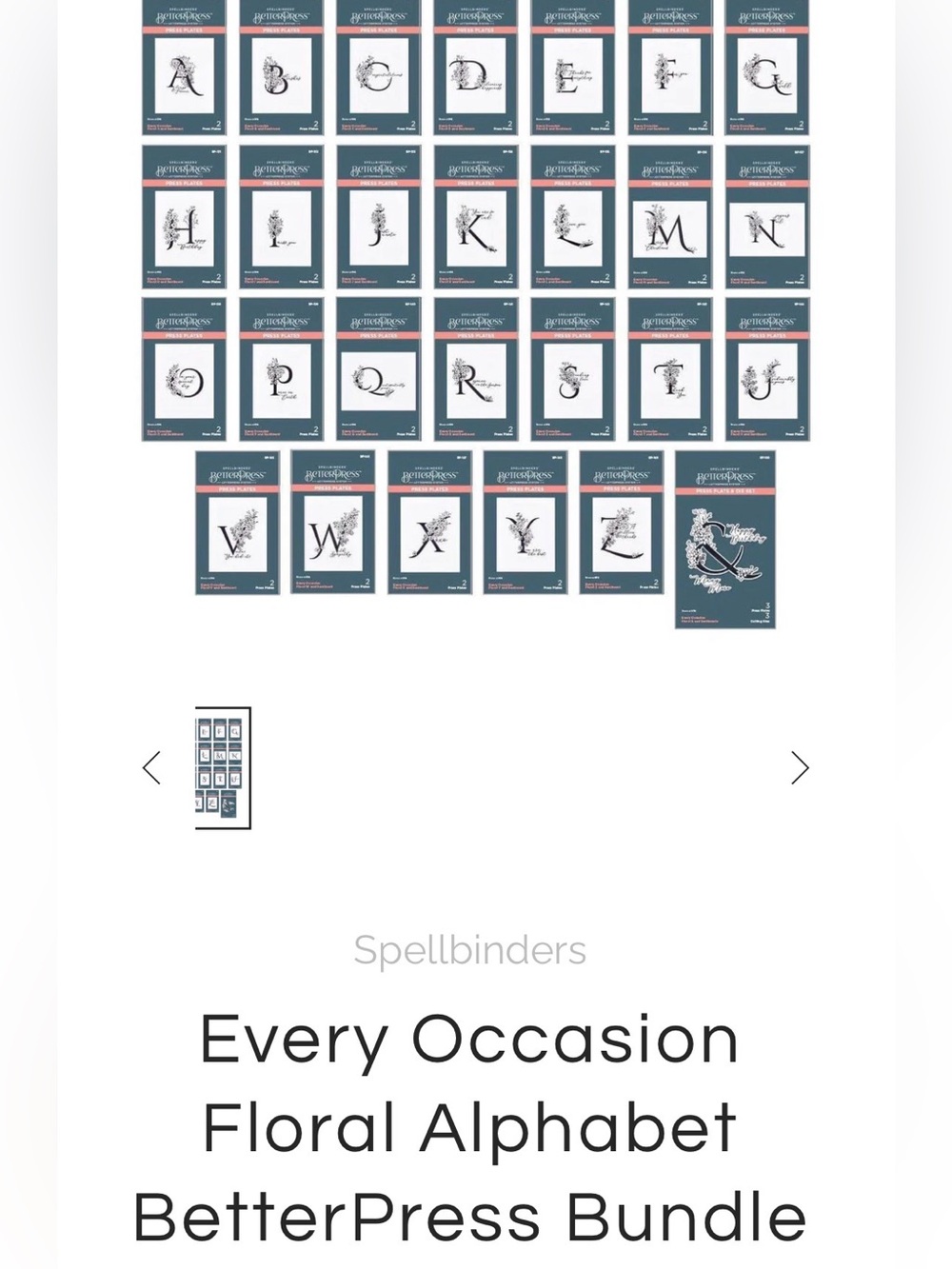 Betterpress Floral Alphabet Bundle